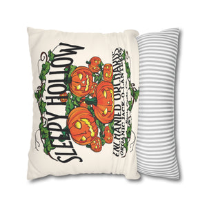 throw pillow with 'Sleepy Hollow Orchards Halloween Soft Cover' design