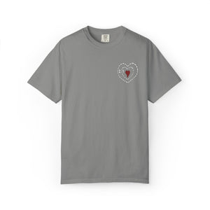 Embroidered Grinch Heart Holiday Comfort Colors® T-Shirt