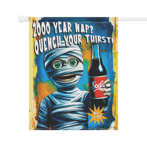 Garden flag with 'Halloween Mummy Vintage Retro' design