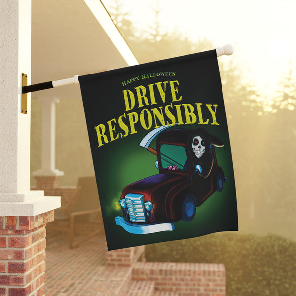 Drive Responsibly Halloween Party Yard Flag