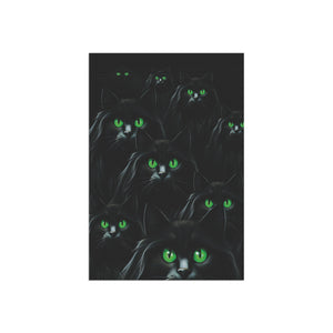 Garden flag with 'Black Cat Eyes Halloween' design