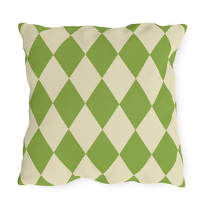 Reversible Green Harlequin Indoor Outdoor Pillow