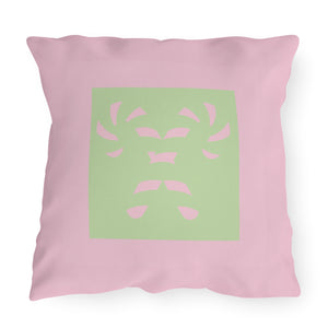 Pink and Green Pastel Indoor Outdoor Christmas Pillow