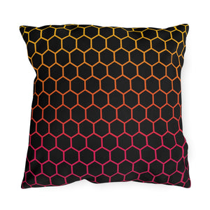 throw pillow with 'Honeycomb Rainbow' design