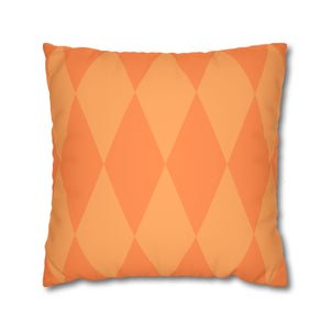 Reversible Orange Spring Harlequin Pillow Cover