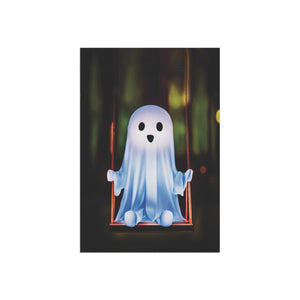 Cute Swinging Ghost Decor Halloween Yard Flag
