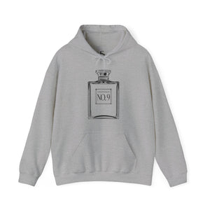 Purple hoodie with 'Love Potion Perfume Witchy Halloween' design on a plain background