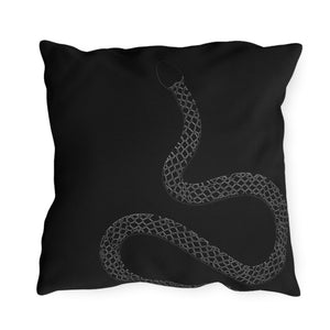 Black Snakeskin Indoor Outdoor Throw Pillow