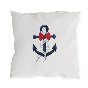 throw pillow with 'Nautical Anchor Patriotic Outdoor Indoor' design