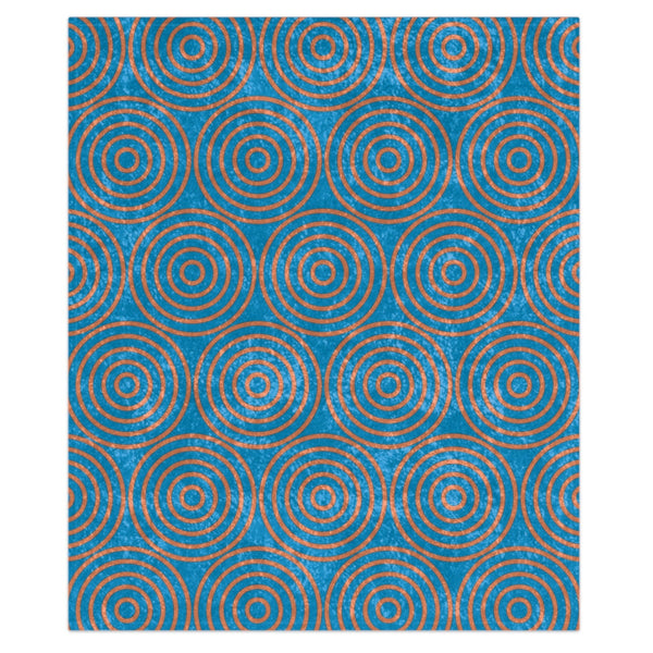 Pastel Blue & Orange Decorative Throw Blanket