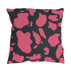 Pink & Dark Grey Animal Indoor Outdoor Throw Pillow