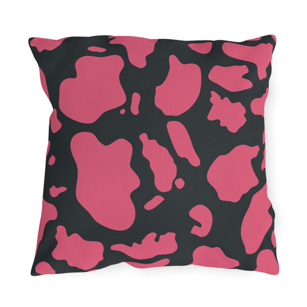 Pink & Dark Grey Animal Indoor Outdoor Throw Pillow