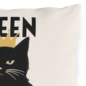 throw pillow with 'Queen of Chaos' design
