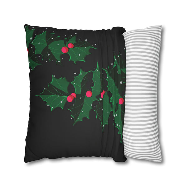 Christmas Ivy & Berry Pillow Cover Decorative Holiday Pillow