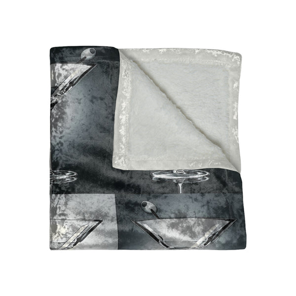 Black and White Martini Pop Art Throw Blanket