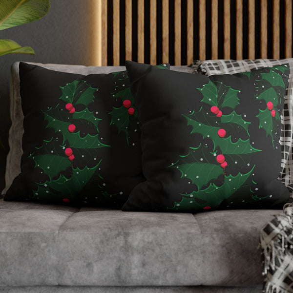 Christmas Ivy & Berry Pillow Cover Decorative Holiday Pillow