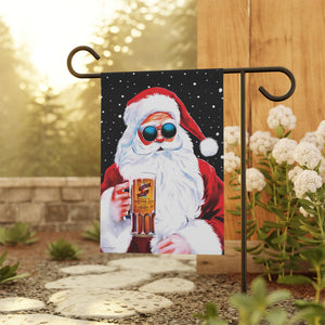 Garden flag with 'Groovy Santa Funny Christmas' design