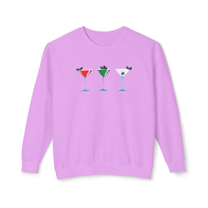 Christmas Martini Sweatshirt Soft Cotton, Relaxed Fit