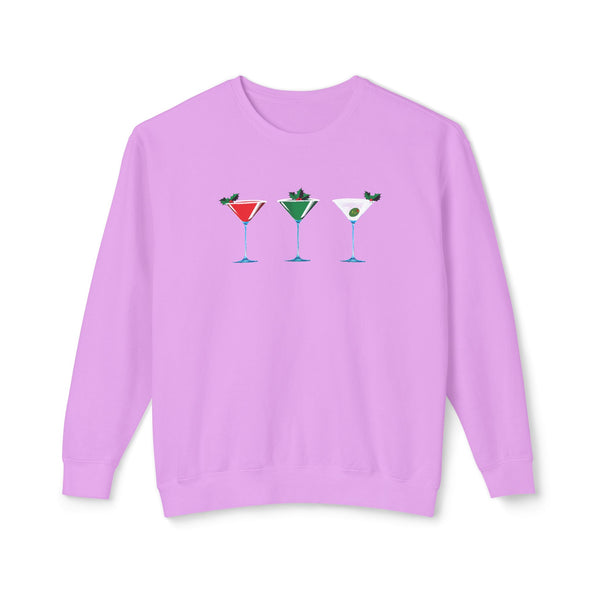 Christmas Martini Sweatshirt Soft Cotton, Relaxed Fit