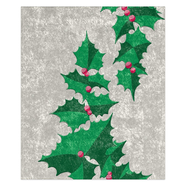 pink and green pastel Christmas throw blanket ivy decor