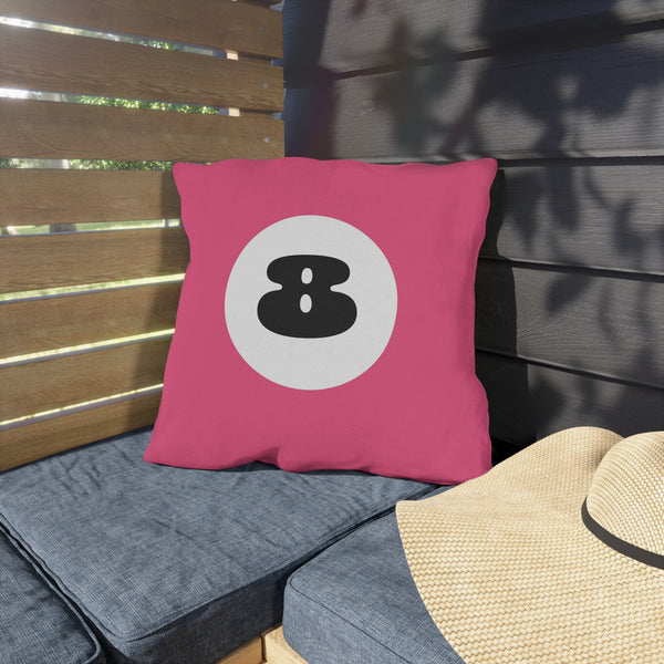 Pink 8 Ball Indoor Outdoor Throw Pillow