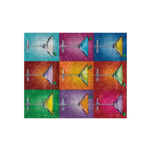 Soft sherpa blanket with 'Martini Pop Art Colorful Decorative Throw' design