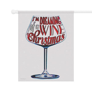 Garden flag with 'Wine Lovers Funny Christmas' design