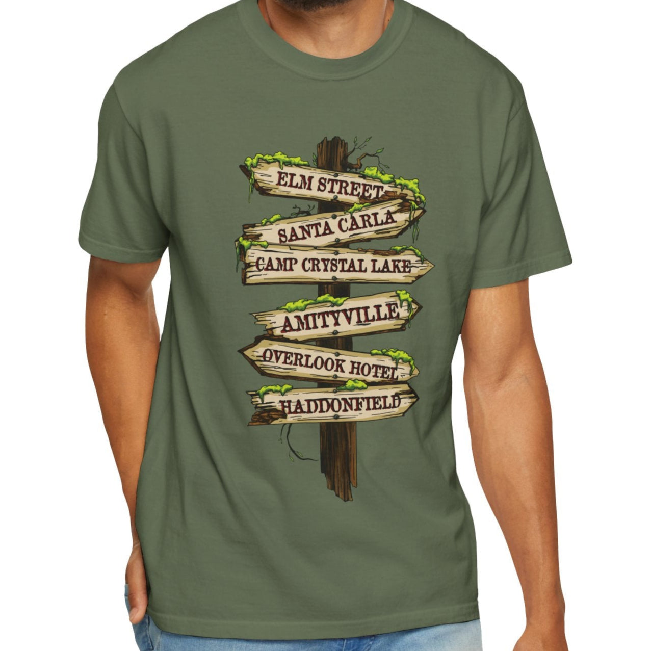 Horror Road Sign Halloween T-Shirt Comfort Colors®