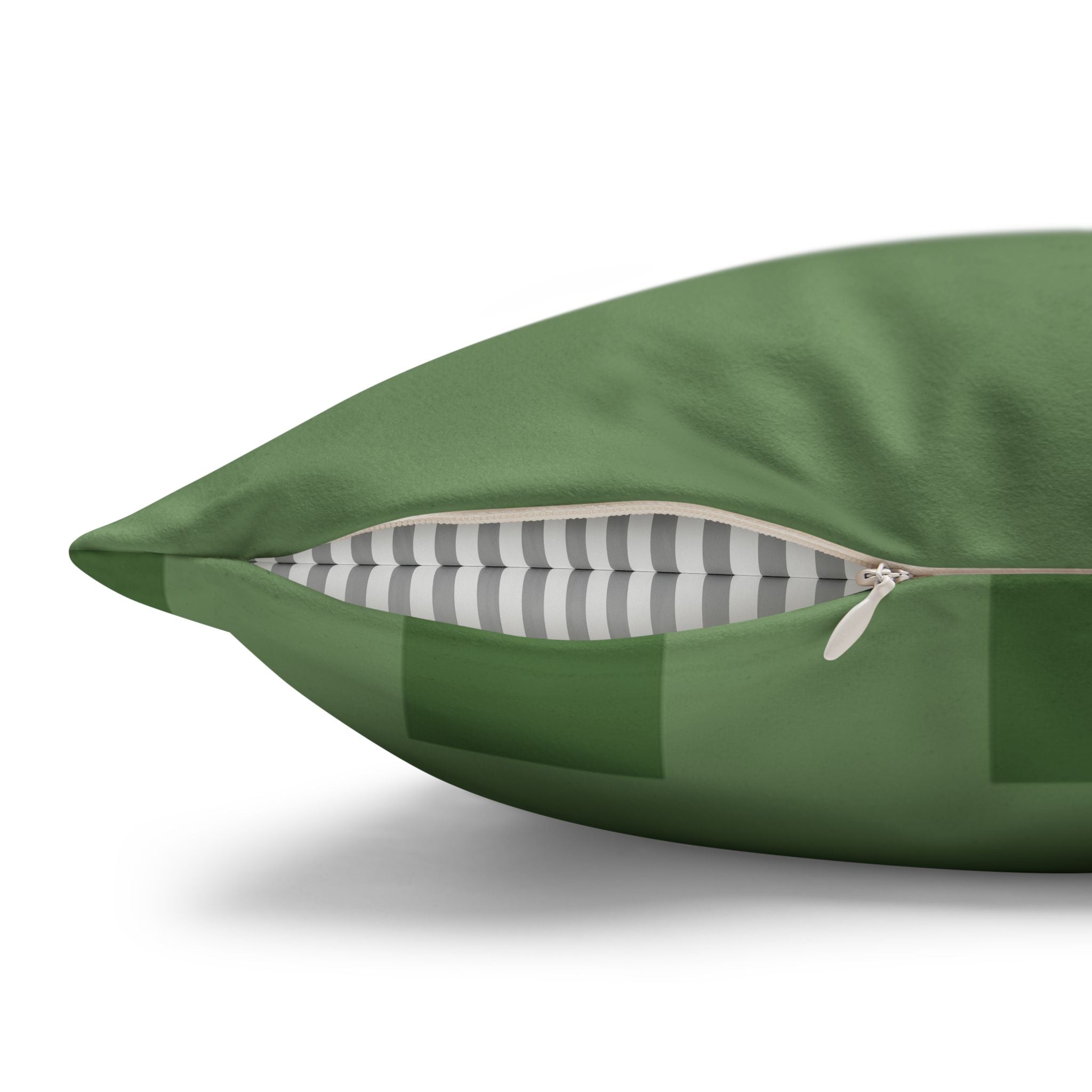 Faux Suede Green Geometric Reversible Pillow Cover