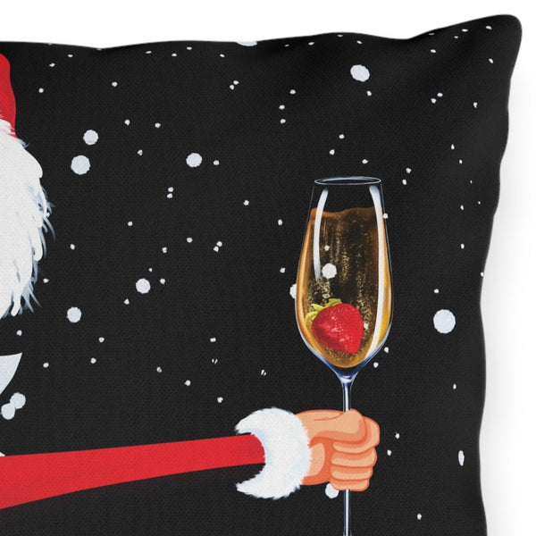 Party Santa Indoor Outdoor Christmas Throw Pillow