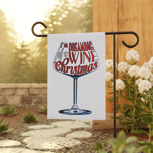 Garden flag with 'Wine Lovers Funny Christmas' design
