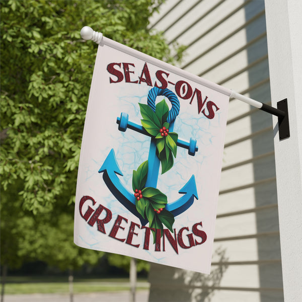 Coastal Christmas Yard Flag Durable Outdoor Holiday Flag