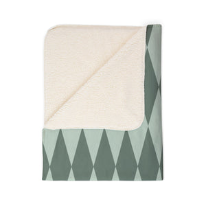 Blue Green Home Gift Plush Sherpa Blanket
