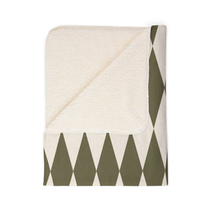 Green & Ivory Home Gift Plush Sherpa Blanket