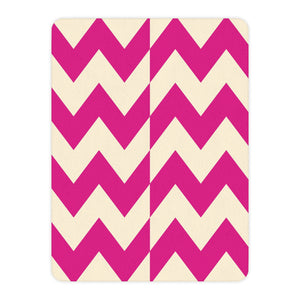 Pink and Cream Zig Zag Sherpa Throw Blanket