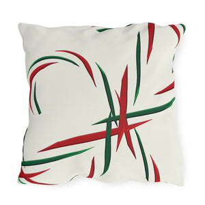 Candy Canes Indoor Outdoor Christmas Throw Pillow