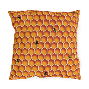 Honeycomb Bees Indoor Outdoor Accent Pillow Spring Patio Decor