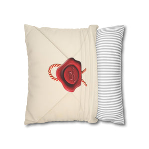 throw pillow with 'Cute Santa Mail Reversible Christmas Cover' design