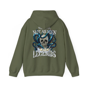 Pirate Sayings Skull Dine as Legends Men's Hoodie