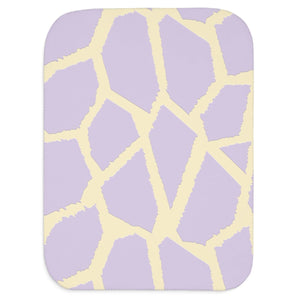 Soft sherpa blanket with 'Purple & Cream Giraffe Print' design