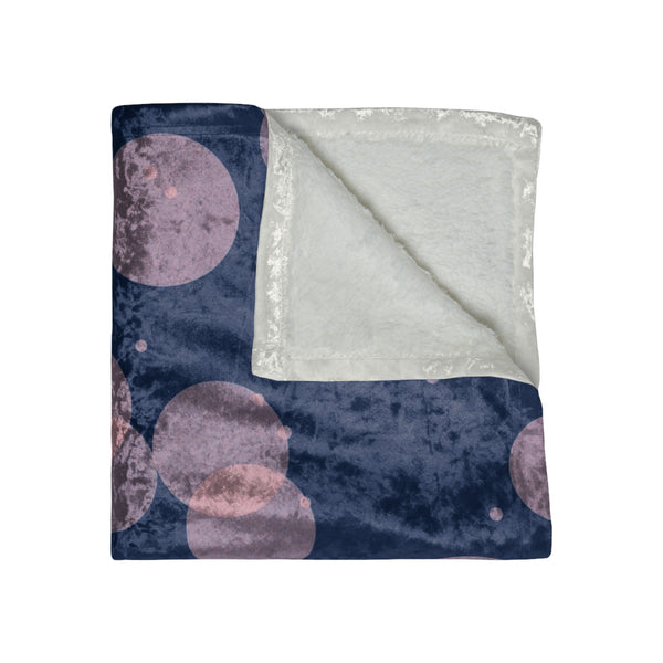 Blue & Pink Polka Dot Throw Blanket