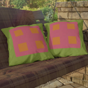 throw pillow with 'Pastel Green & Pink' design