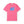Pink t-shirt with blue and red text on a white background