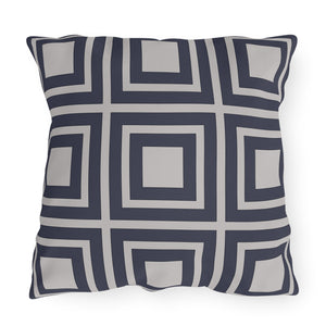 throw pillow with 'Behr Sapphire Blue Blocks Outdoor' design