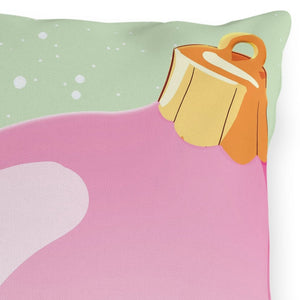throw pillow with 'Pink Ornament Christmas Decor' design