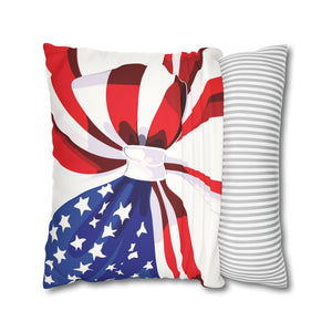 throw pillow with 'American Flow Chic Patriotic Soft Accent Cover' design