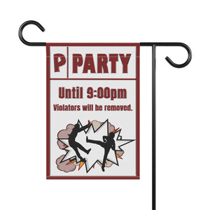 Garden flag with 'Party Sarcastic' design