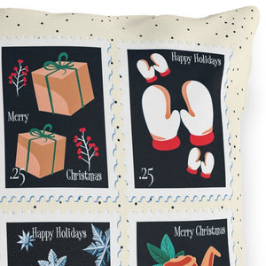 throw pillow with 'Classic Christmas Outdoor Holiday Decor' design