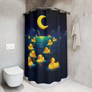 Yellow Rubber Ducks Bath Shower Curtain