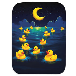 soft sherpa blanket with 'Rubber Ducky Ocean' design